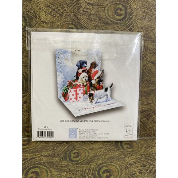 Up With Paper 3D Pop Up Greeting Card Christmas Dogs, Multicolor (1059) - Picture 4 of 6